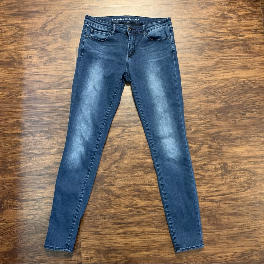 Articles of Society Women's Blue Dark Wash Skinny Denim